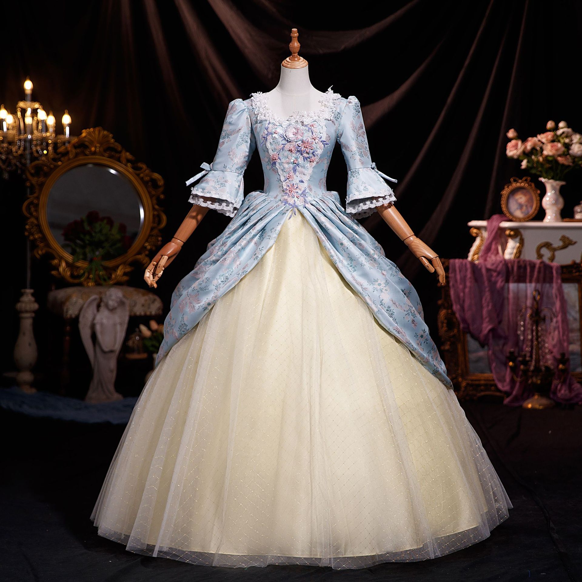 Medieval court uniform aristocratic photo tour model dress performance party ball makeup elegant princess dress female