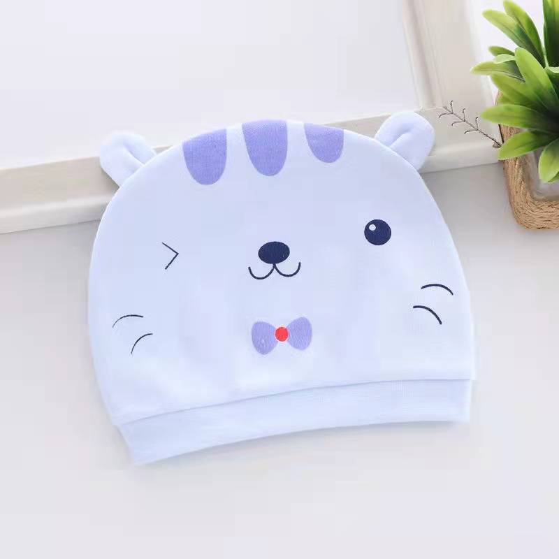 0--1 Sombrero de bebé recién nacido primavera y otoño algodón peinado para bebés de dibujos animados para hombres y mujeres cuatro estaciones sombrero de neumáticos a prueba de viento sombrero de puerta de goma