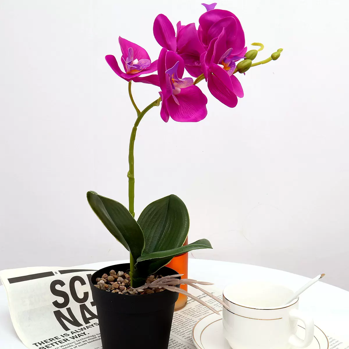 工厂批发家居装饰仿真蝴蝶兰盆景假花仿真蝴蝶兰盆栽仿真盆栽植物