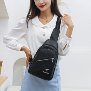 Thickened Soft Leather Chest Bag Cross-border Women's Bag 2022 New European and American Retro Large Capacity Shoulder Crossbody Bag Chest Backpack