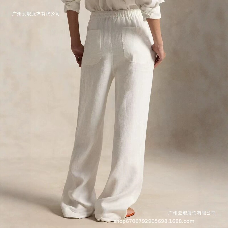 High-End Version of Linen Pants, 100% Linen White Pants, Wide-Leg Pants, Straight-Leg Pants, Long Pants, Casual Old Money Style High-End Version of Linen Pants, 100% Linen White Pants, Wide-Leg Pants, Straight-Leg Pants, Long Pants, Casual Old Money Style