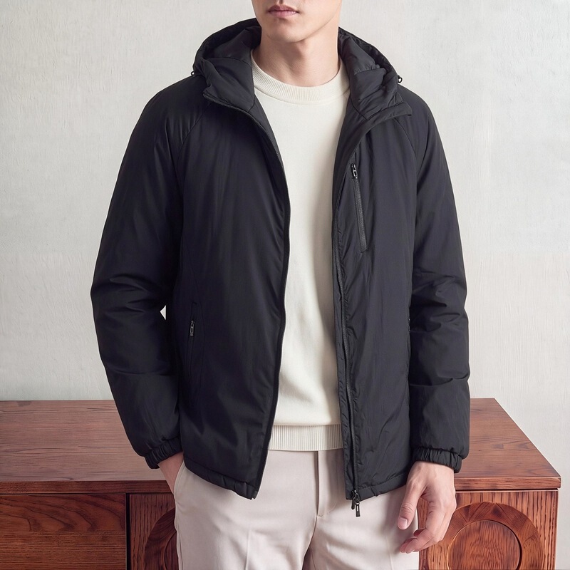Lightweight cotton jacket for men, winter thickened, warm, windproof, and waterproof, suitable for hiking and mountaineering, with a gentlemanly style Lightweight cotton jacket for men, winter thickened, warm, windproof, and waterproof, suitable for hiking and mountaineering, with a gentlemanly style