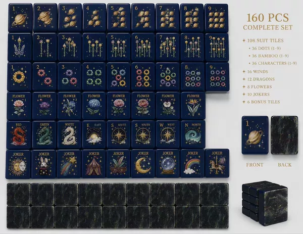 Manufacturer customizes exquisite starry sky three-layer acrylic mahjong tiles, personalized creative American mahjong tiles