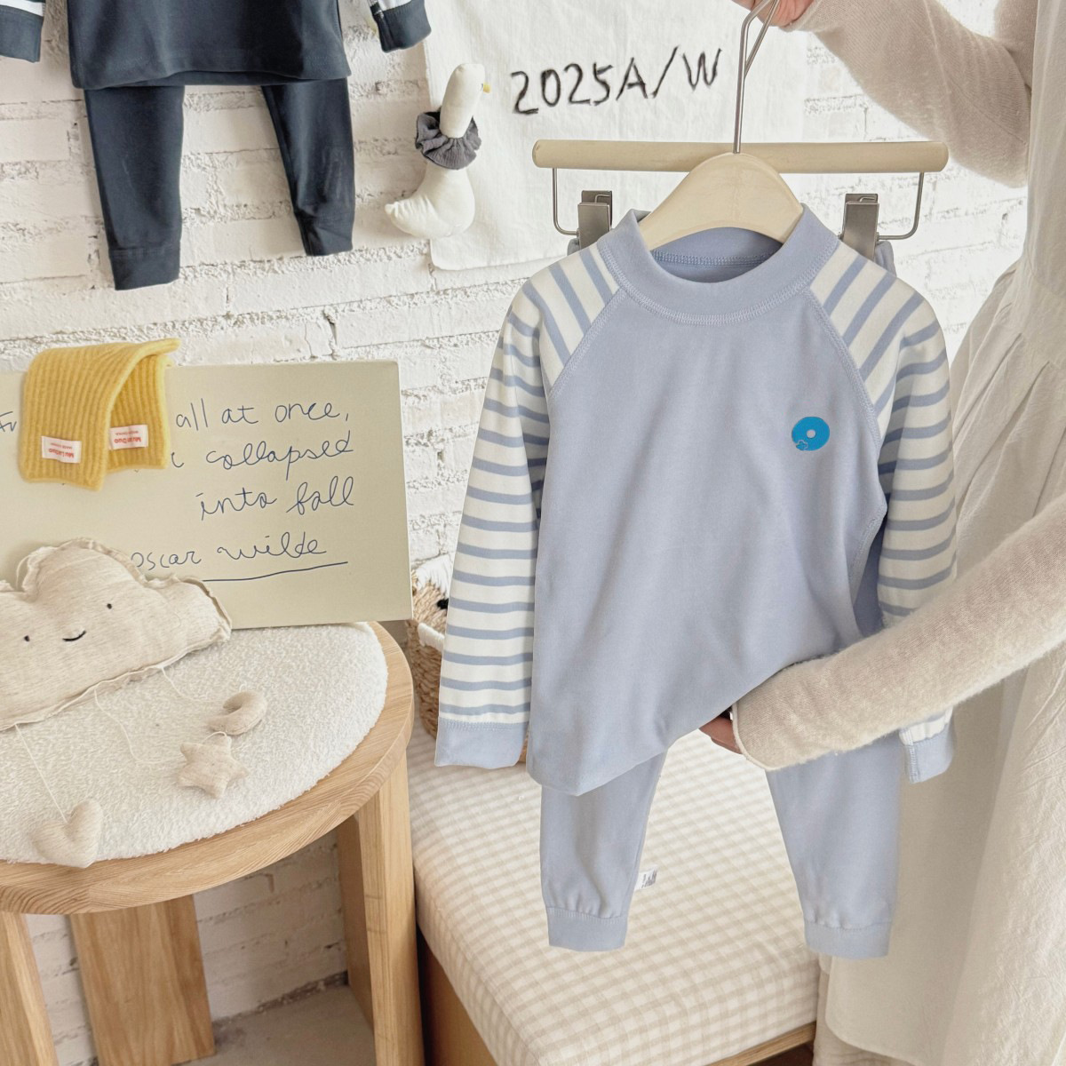 Pantalones de otoño de cuello medio sin hueso ropa interior set pijamas de primavera y otoño calentamiento para padres e hijos ropa de hogar caliente