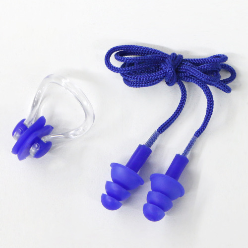 Rope nose clip earplugs waterproof silicone adult soft silicone material nose clip earplugs swimming equipment swimming accessories