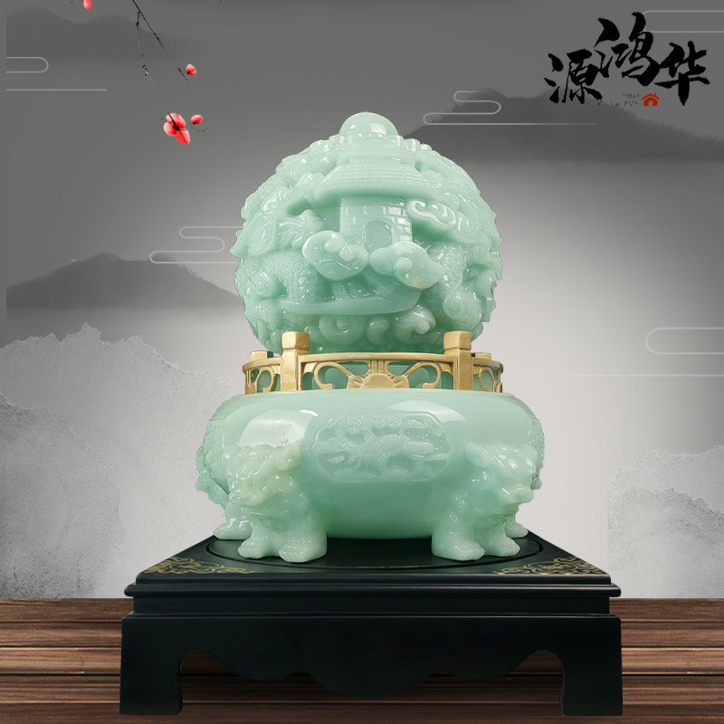 九龙转乾坤鼎风水摆件家居客厅电视柜办公室饰品开业乔迁工艺礼品