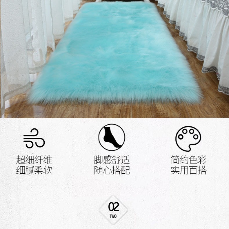 New Chinese-Style Large Red Chair Cushion, Faux Cashmere Door Mat, High-End Blue Carpet for Living Room Decoration and Grand Opening