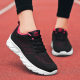 Spring and Summer Mother's Net Shoes Lightweight Soft-soled Sports Running Women's Casual Non-slip Travel Shoes for Middle-aged and Elderly Black Large Size