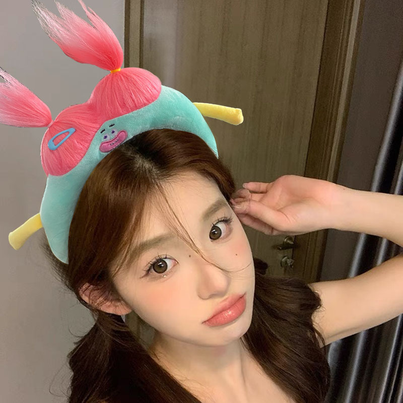 Personalidad creativa de lavado de la cara, banda de cabello para mujeres, banda de cabello para máscaras rojas, banda de cabello extraña, 2024 nueva tarjeta de cabello para cabello