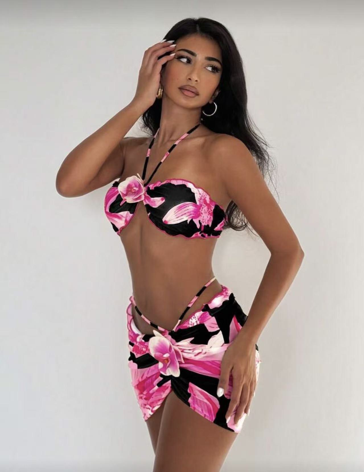 Women's Three Piece Bikini Set Triangle Style Sexy Swimwear_voghion.com