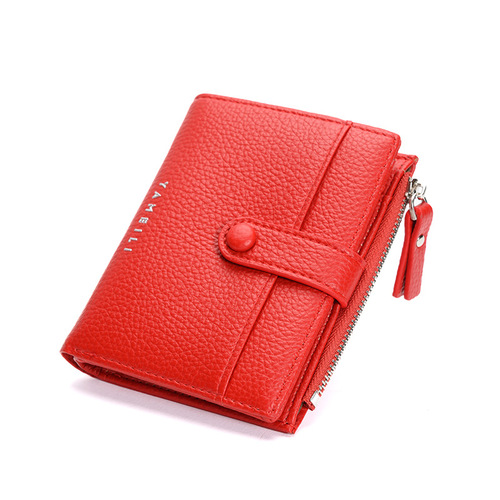  Spring New Women's Short Wallet Litchi Pattern Mini Korean Version Multifunctional Coin Purse Cross-Border Card Holder