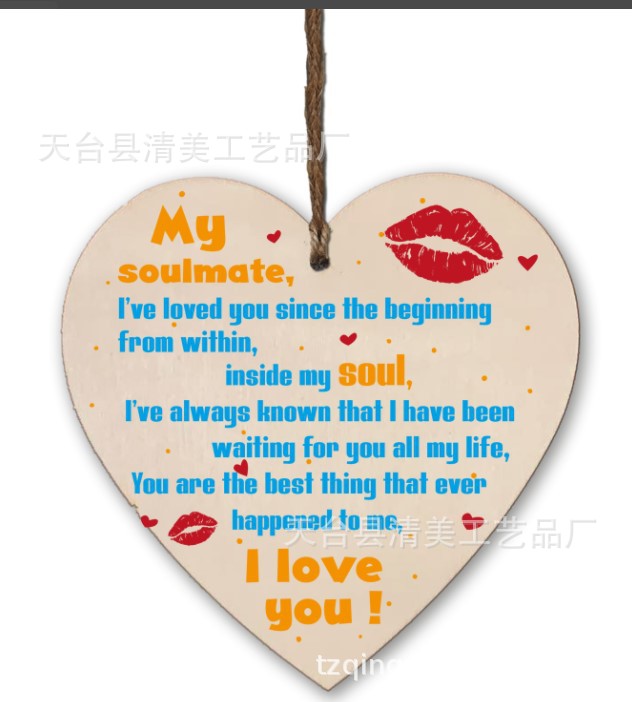 Colgante de pieza de madera de amor estilo amor 1 paquete