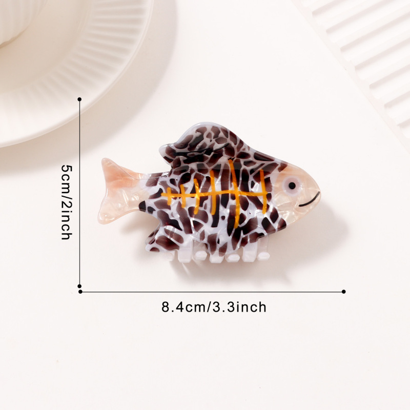 戈蕾思饰品新款海洋动物系列抓夹鲨鱼热带鱼童趣发夹女鲨鱼夹发饰|undefined