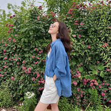 亚麻宽松休闲防晒衬衫外套2025夏季新款外搭开衫棉麻上衣