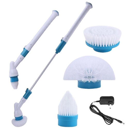 Rechargeable electric cleaning brush Long handle retractable floor tile bath brush Home wireless cleaning brush