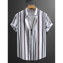 H 24486 Stripe Stand Collar Shirt ���������г����羳����