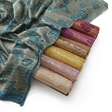 新款透气压皱柔软满副烫金树叶条纹棉麻长巾女包头巾围巾防晒披肩