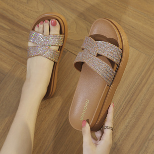Gao Meilun Fairy Style Thick-Soled Slippers for Women's Summer Outer Wear Fashion Ins Trbottomy Heightening Internet Celebrity Popular Platform Sandals