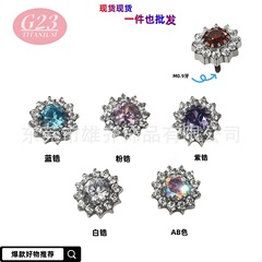 G23 チタン合金ヨーロッパとアメリカの品質ひまわり耳骨リップネイルボディピアス工場卸売