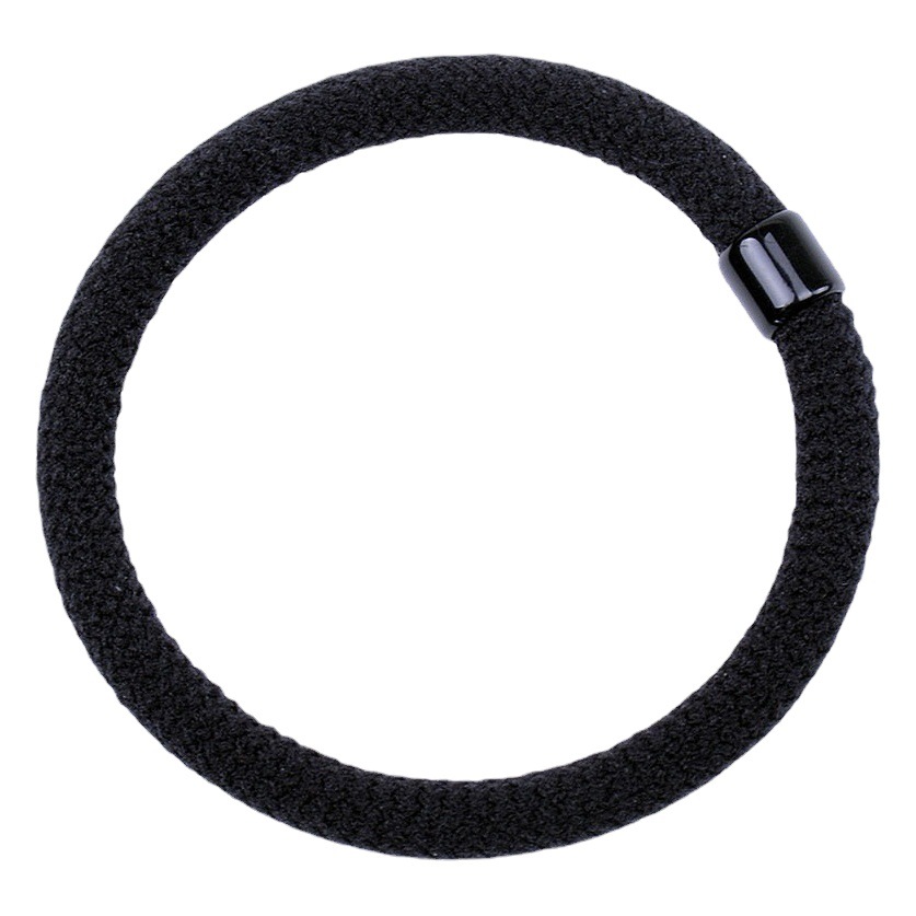 Lazo del pelo banda de pelo cuerda de pelo negro básico cuerda de pelo de alta elasticidad durable no lastimar lazo de pelo apretado alta cola de caballo