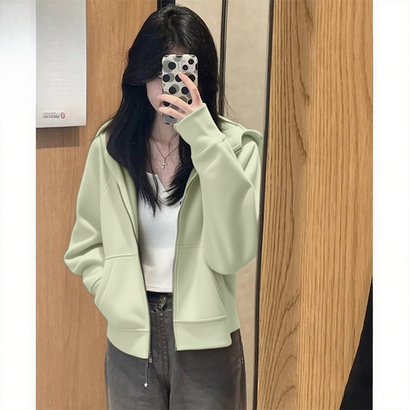 Zr Short Sweatshirt Jacket for Women 5 New Spring and Autum Small Hooded Cardigan Clothes