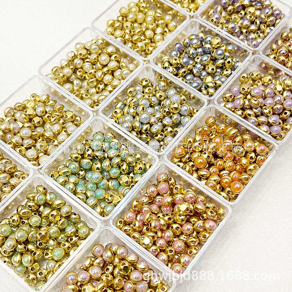 4mm Mini Multicolor Glossy Buttons, Exquisite Copper Buttons, Small Accessories and Materials for Doll Clothing and DIY Crafts
