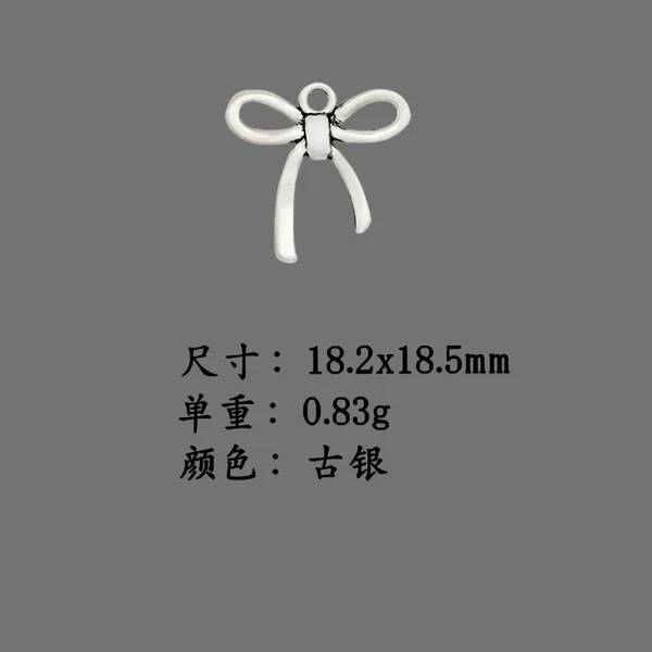 AliExpress Europe and the United States cross-border hot selling retro bow alloy jewelry accessories DIY necklace earrings bracelet pendant