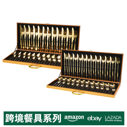 48-piece stainless steel tableware set, new product recommendation, steak knife, fork and spoon, 12-person household European-style Western tableware set