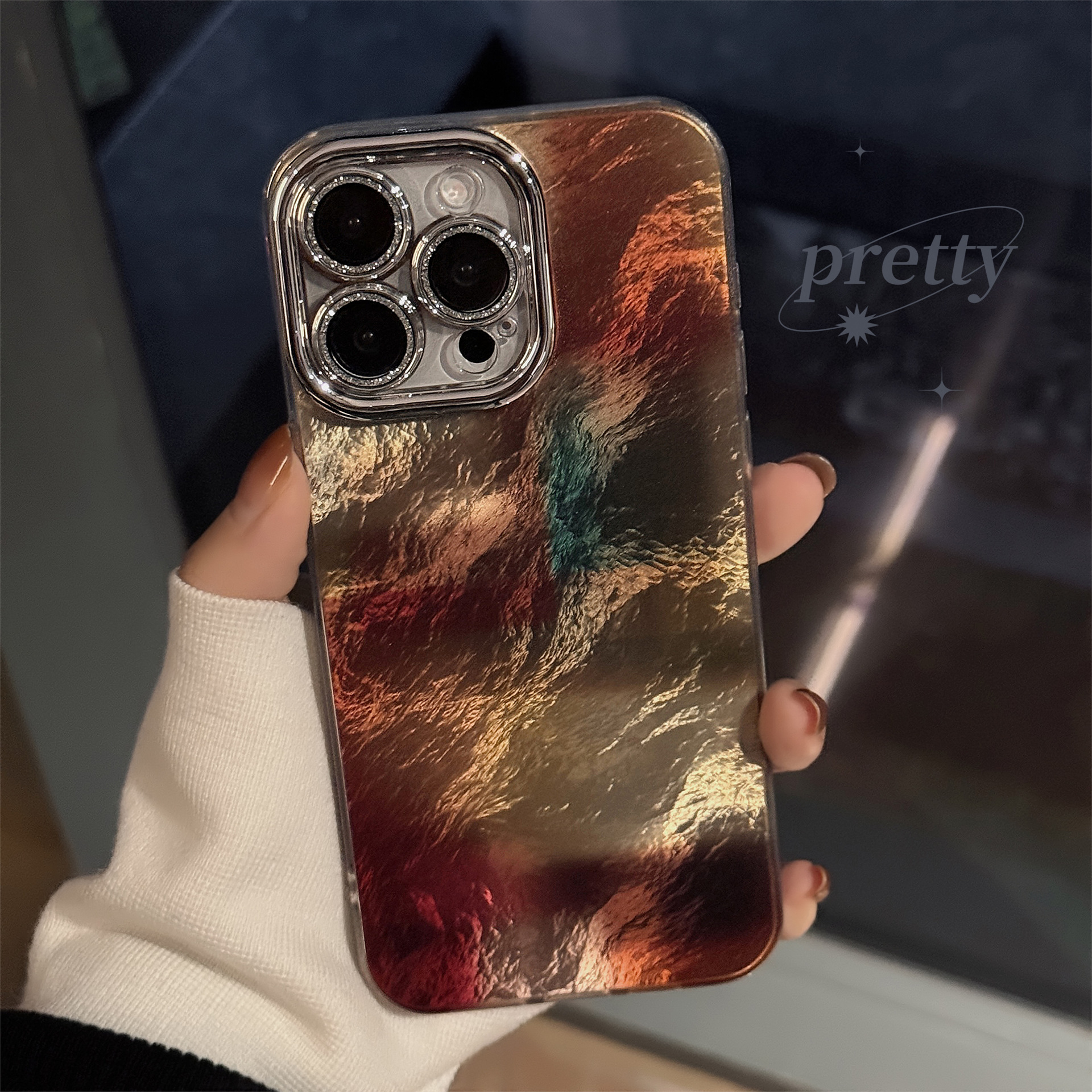 Funda para teléfono con diseño vintage de patchwork en degradado, compatible con iPhone 17, protector de lente para Apple 15 Pro Max, iPhone 14, funda rígida Melard 13.
