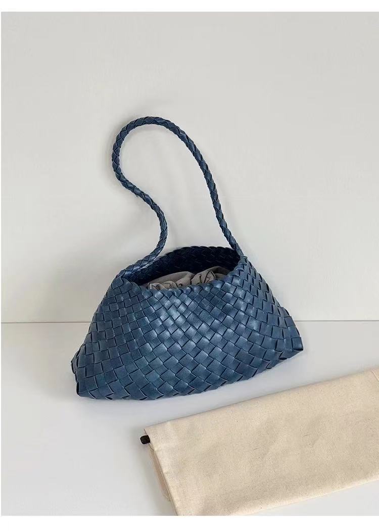 Women's Hand-Woven Leather Underarm Bag 2025 New Premium Retro Shoulder Handbag - Thumbnail 8