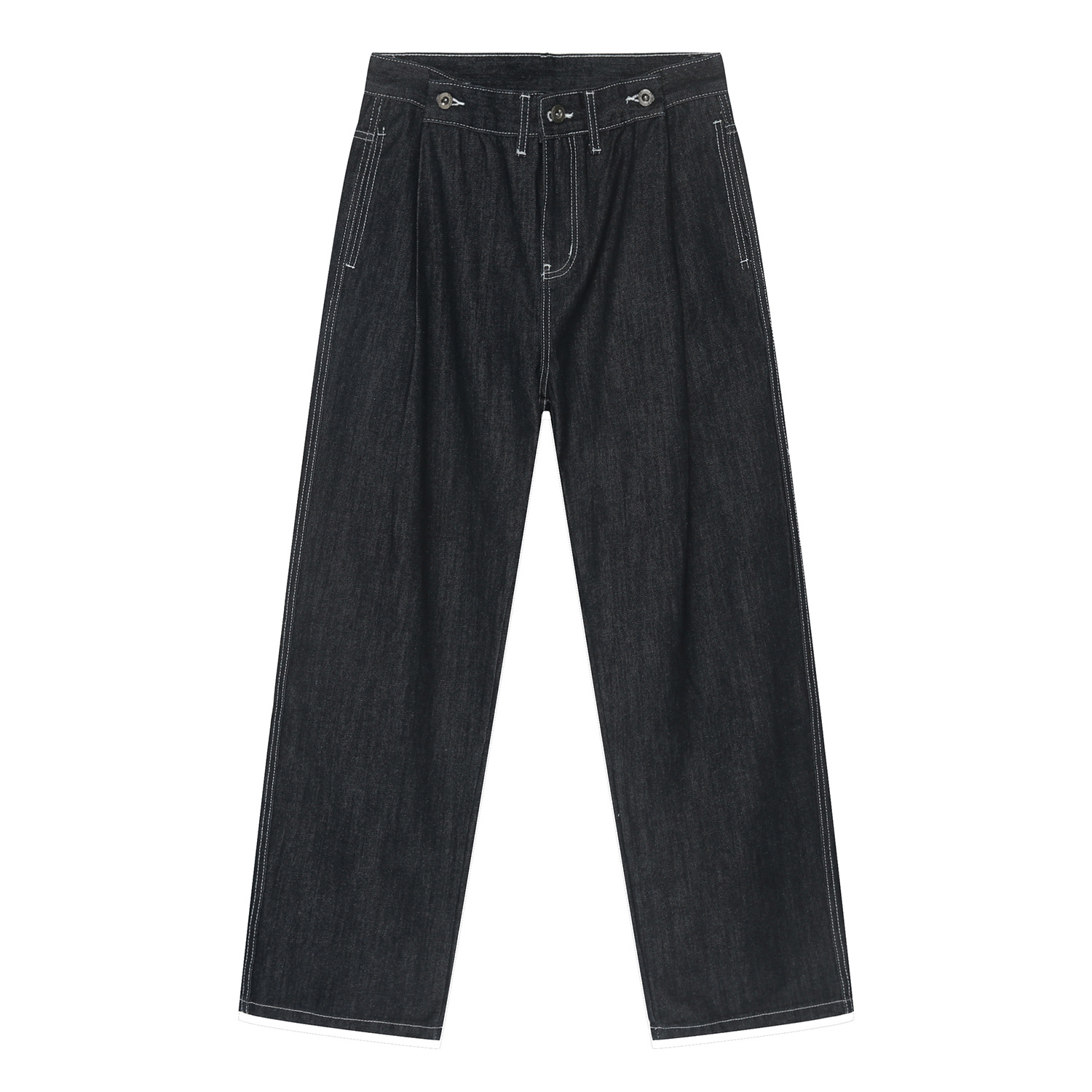 Mtlclothes ropa de Hombre | 2023 otoño nuevo estilo coreano suelto negro y azul abrigo pantalones Denim traje