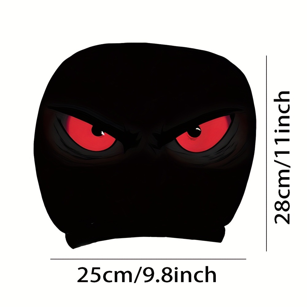 Car Headrest Cover with Red Devil Eye Pattern Print, Customizable with Label, Dropshipping Available, Made from Supplied Images, Cross-Border Hot-Selling Item, Universal