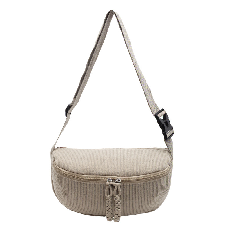 Bolso de pana en el pecho para mujer 2024 nuevo bolso de hombro ligero de gran capacidad casual todo fósforo hombro diagonal bolso diagonal en el pecho marea