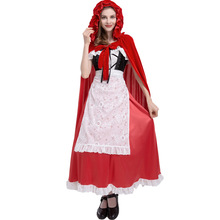 万圣节小红帽披风红色斗篷女巫婆公主长裙舞台演出cos服装9237