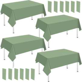 亚马逊跨境生日派对一次性桌布婴儿淋浴新娘婚礼纯色鼠尾草绿派