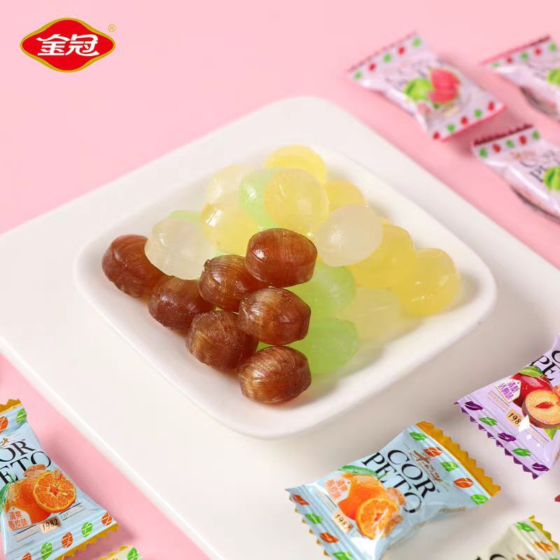 Golden Crown Fruit Candy Multi-Flavor Mixed Tangerine Peel Candy Plum Candy Front Desk Hotel Barbecue Shop Hospitality Candy Small Hard Candy
