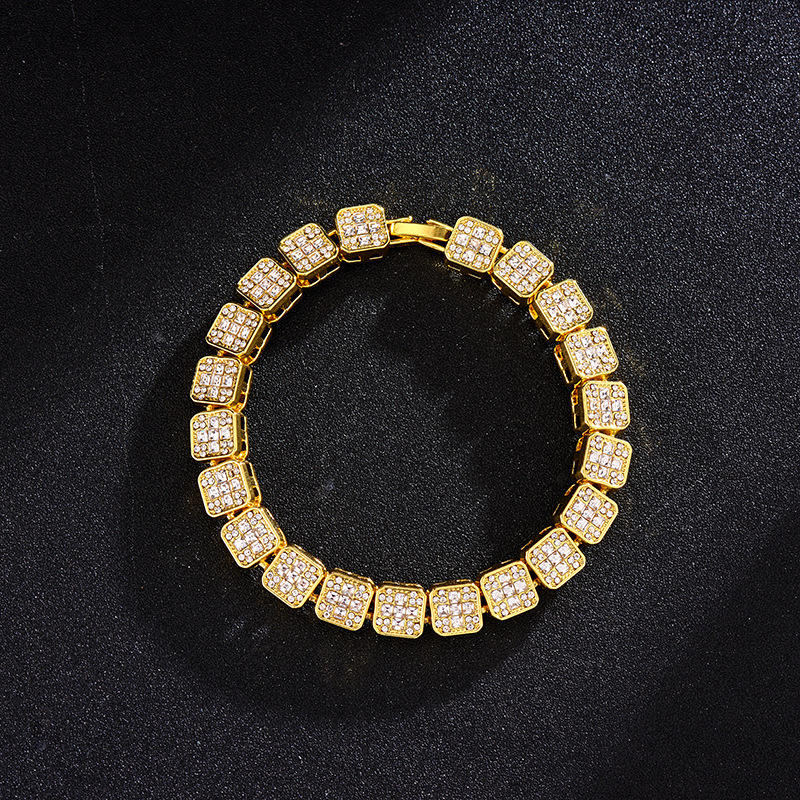 Cadena de azúcar helada con diamantes geométricos y joyas de Instagram de moda para mujer_voghion.com