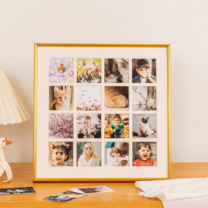 Creative multi-Palace aluminum alloy photo frame photo printing plus puzzle diy picture frame couple commemorative photo frame production