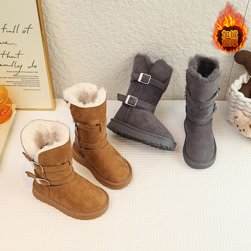 Children's keep warm non-slip high boots platform
