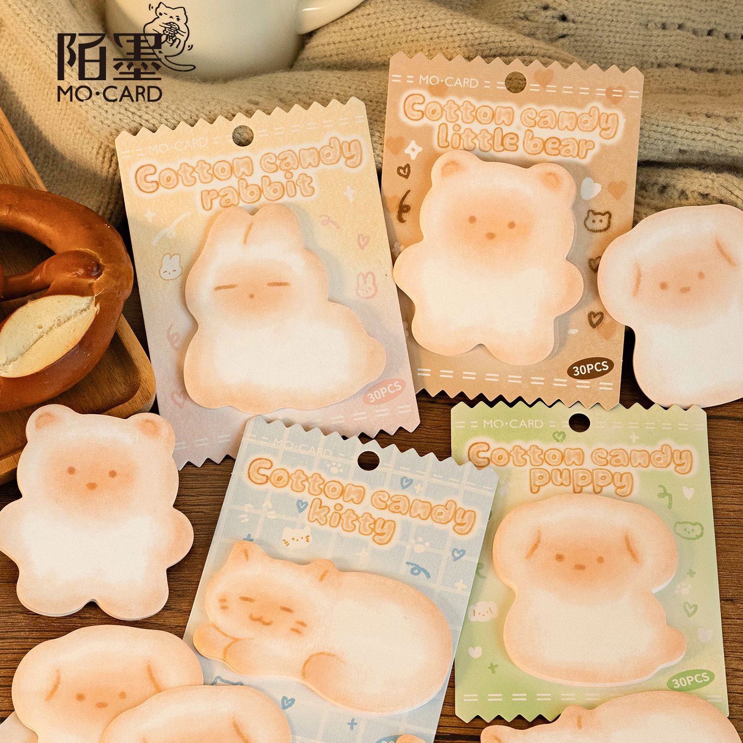 Mo tinta adorable pasta de post-it, serie de marshmallow suave, papel de notas para escribir, mensaje de los estudiantes en forma especial N veces pegatinas