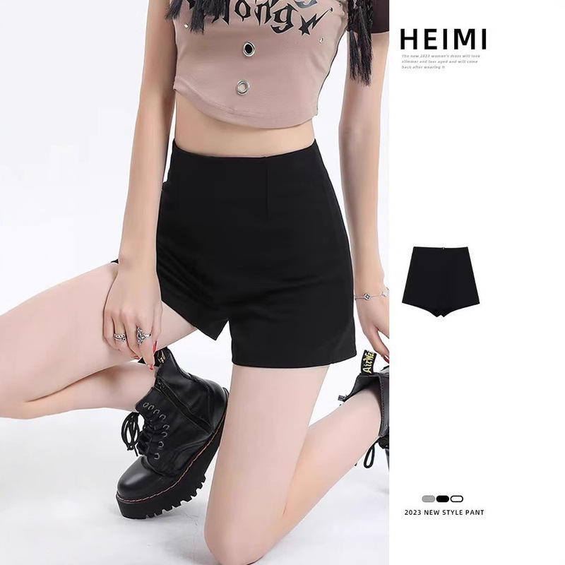 High Waist Hot Girl Black Suit Shorts Women's Spring and Summer Small Slim-Fit Leggings Straight High-Level Outer Wearing Hot Pants