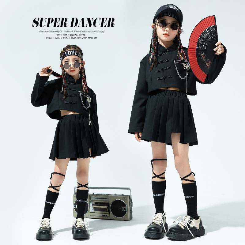Girls Jazz Dance Performance Costumes Girls Chinese Style Model Catwalk Personalized Suits Children's Street Dance Jazz Fashion Clothes