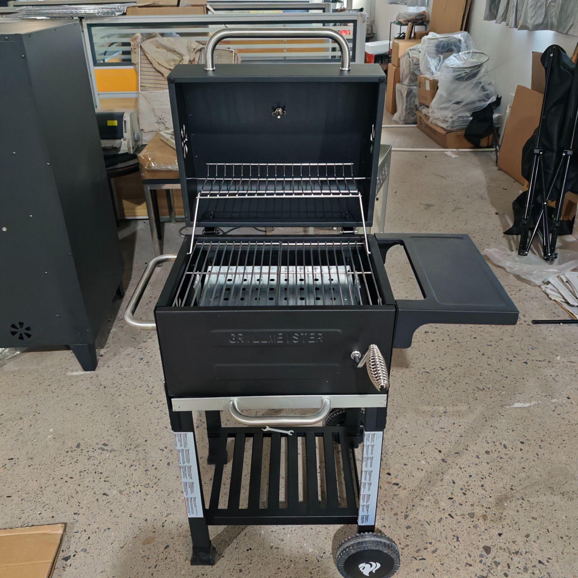 Hogar de estilo europeo patio fumigado horno de barbacoa familia amigos cena barbacoa chimenea portátil al aire libre parrilla de barbacoa cuadrada