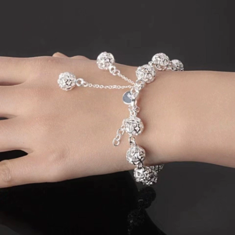 Silver Bracelet, Korean Style, Lobster Clasp, Silver‑Plated Copper, 0.03 kg
