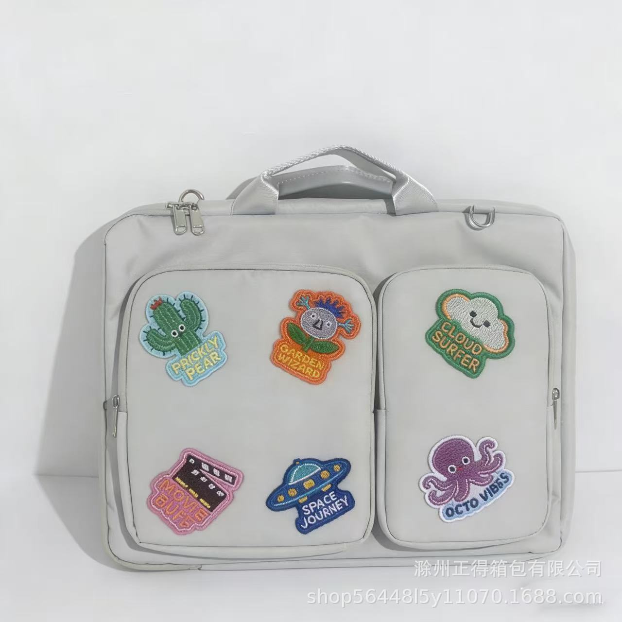 Cross-Body Cartoon Monster Patch Computer Bag Suitable for Huawei, Apple, Lenovo, Asus, Dell Laptops
