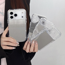 适用IP16小胖妞15镜面手机壳14苹果13二合一17promax打印美妆镜