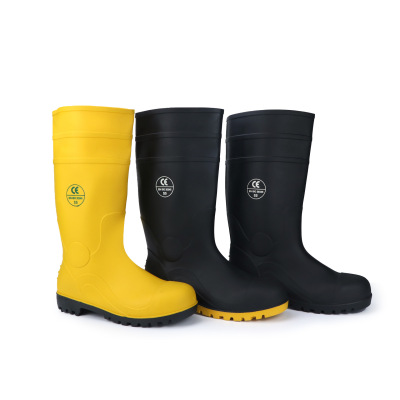 Manufactor supply wholesale Steel head steel plate puncture white Food grade Water shoes Frosting Acid-proof Boots
