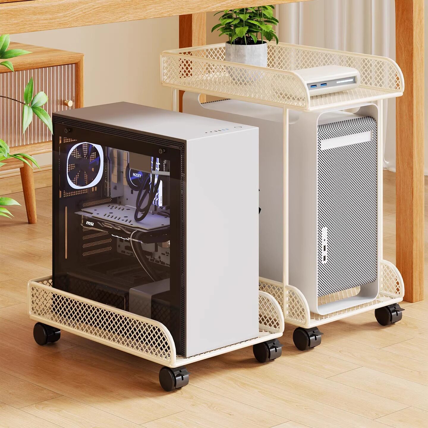 Soporte Móvil para CPU con Ruedas para Oficina