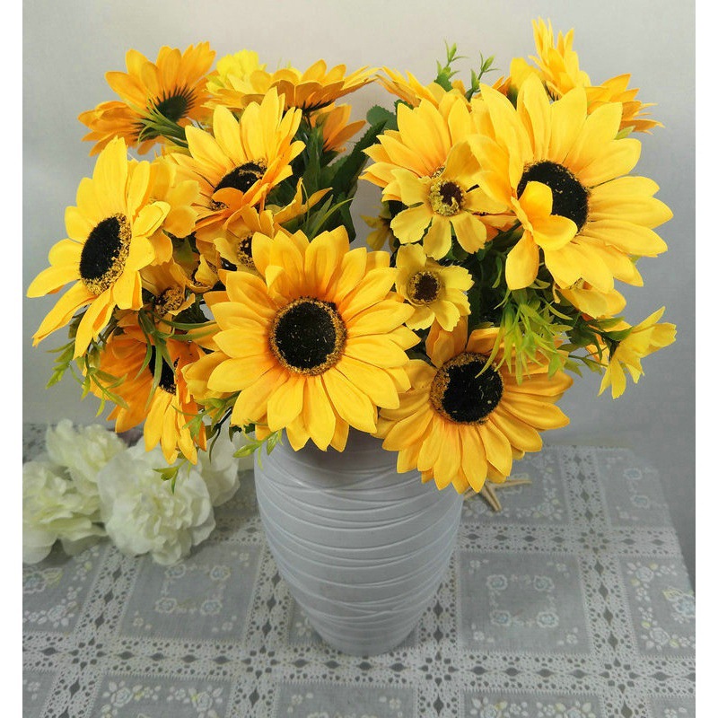 假花仿真花7叉太阳花2号 田园风格室内外家具装饰假花仿真花