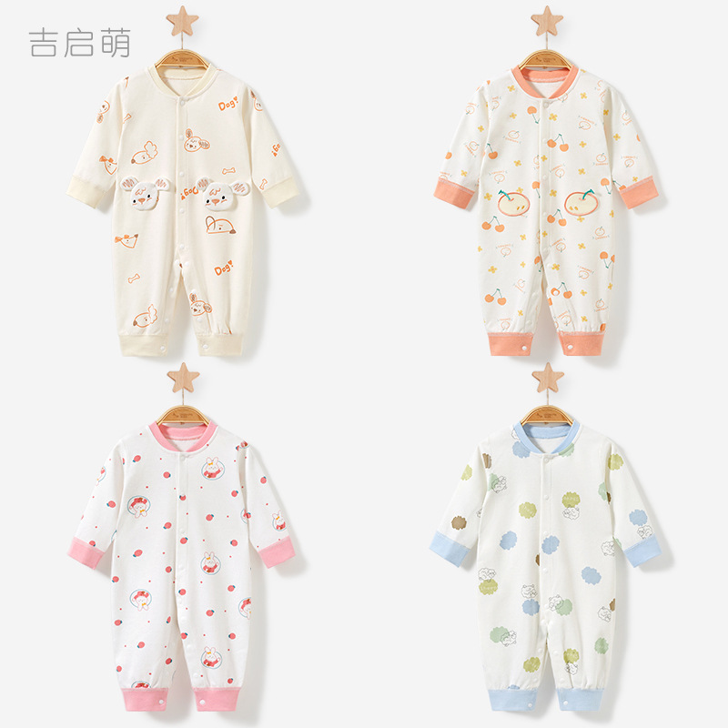Mono para bebé para primavera, otoño e invierno, conjunto de algodón puro fino para recién nacido, ropa de otoño para el primer mes, pelele unisex para niños pequeños, ropa de bebé.